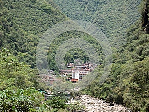 Aguas Calientes town in Cusco, Machu Picchu, Peru photo