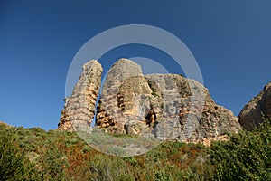 Aguero rocks, wide angle bottom view