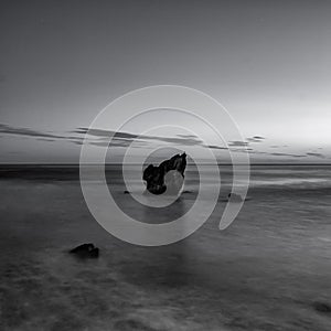 Aguilar beach, black and white