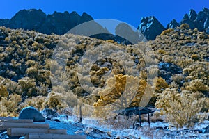 Aguirre Springs campground southwest infrared view.