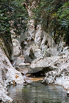 Agur river in gorge