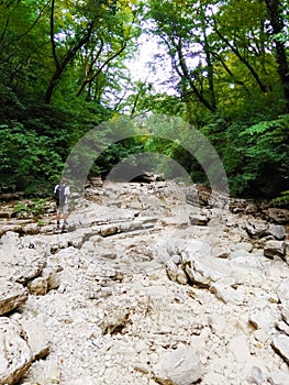 Agur waterfalls. Sochi. The dried riverbed.