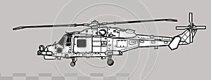 AgustaWestland AW159 Wildcat. Vector drawing of multirole helicopter.