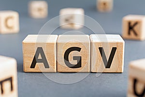 AGV - acronym from wooden blocks with letters