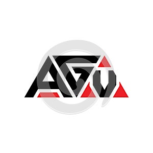 AGV triangle letter logo design with triangle shape. AGV triangle logo design monogram. AGV triangle vector logo template with red