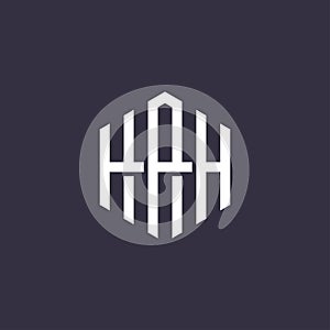 Hexagon A and H monogram logo design simple minimal modern style logomark  brand logo template