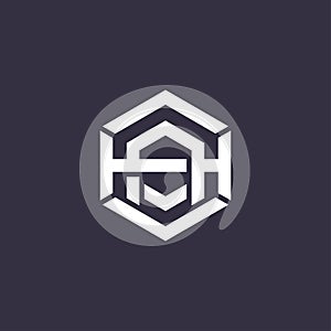 Hexagon  A and H monogram logo design simple minimal modern style logomark  brand logo template