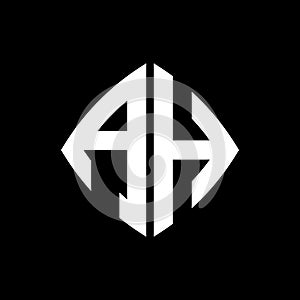 AH Geometric Monogram Logo Curved Square Style photo