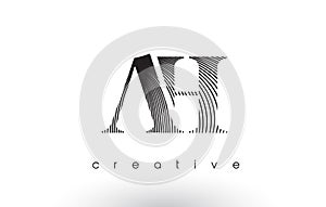 AH Logo Design With Multiple Lines and Black and White Colors.