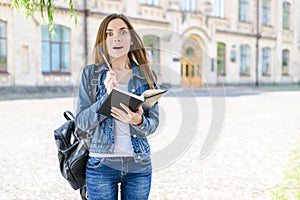 Aha moment! Test answer good emotion novelty people concept. Photo portrait of surprised excited cheerful joyful teenager holding photo