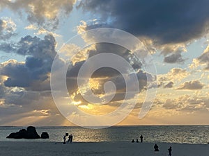 Ahara  beach sunset view in okinawa