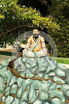 The ahathiya statue in the Grand aged dam of Kallanai constructed by king karikala chola with granite stone. photo