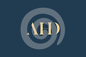 AHD abstract letter logo design