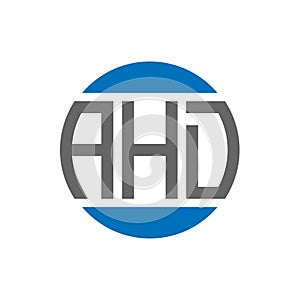 AHD letter logo design on white background. AHD creative initials circle logo concept. AHD letter design photo