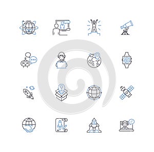 Ahead situation line icons collection. Possibility, Challenge, Forecast, Prediction, Preparation, Vision, Plan vector
