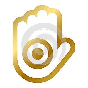 Ahinsa hand symbol isolated religious sign jainism