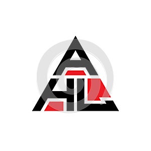 AHL triangle letter logo design with triangle shape. AHL triangle logo design monogram. AHL triangle vector logo template with red