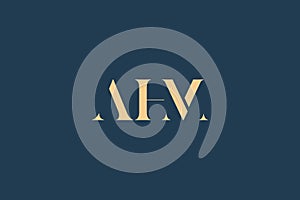 AHM abstract letter logo design