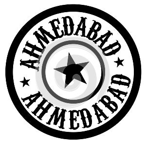 AHMEDABAD stamp on white isolated