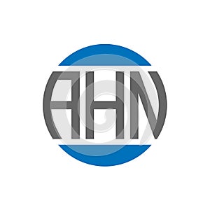 AHN letter logo design on white background. AHN creative initials circle logo concept. AHN letter design