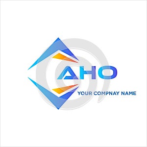 AHO abstract technology logo design on white background. AHO creative initials photo