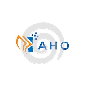AHO credit repair accounting logo design on white background. AHO creative initials Growth graph letter logo concept. AHO business photo