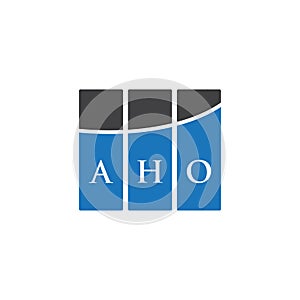 AHO letter logo design on black background. AHO creative initials letter logo concept. AHO letter design photo