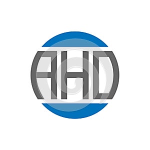 AHO letter logo design on white background. AHO creative initials circle logo concept. AHO letter design photo