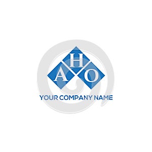 AHO letter logo design on WHITE background. AHO creative initials letter logo concept. AHO letter design photo