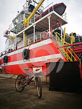 AHTS vessel at dry docking photo