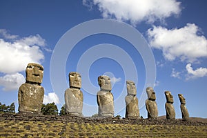 Ahu Akivi Moai, Easter Island, Chile.