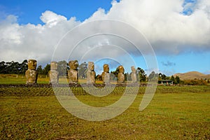 Ahu Akivi seven Moai photo
