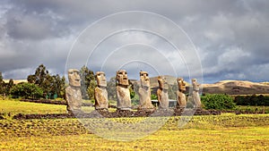 Ahu Akivi was the first restored Ahu, seven moai facing the rising sun, representing the seven scouts sent before the arrival