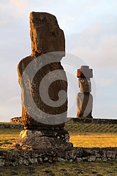 Moai Ahu Ko Te Riku and Moai Ahu Tahai on Easter Island photo