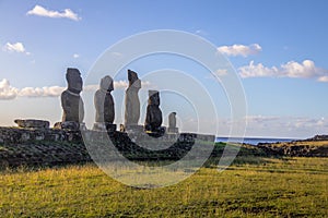 Ahu Tahai Moai Statues near Hanga Roa - Easter Island, Chile