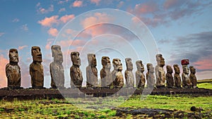Ahu Tongariki, is the largest ahu on Easter Island