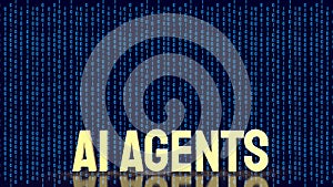 AI Agents Concept With Binary Data Digital Technology Background 3d render