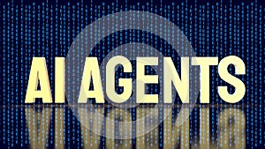 AI Agents Concept With Binary Data Digital Technology Background 3d render