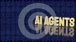 AI Agents Concept With Binary Data Digital Technology Background 3d render