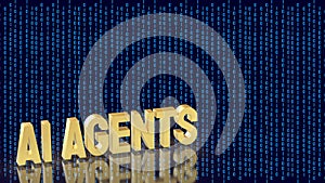 AI Agents Concept With Binary Data Digital Technology Background 3d render