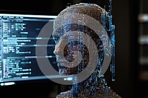 ai algorithm code scrolling on computer screen