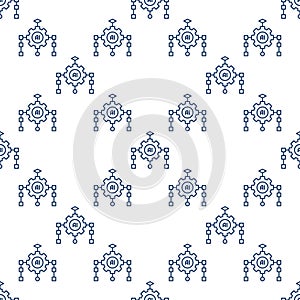 AI Algorithm vector Artificial Intelligence outline seamless pattern