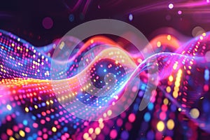 AI algorithms abstract background with neural networks, circuits, and data flow.