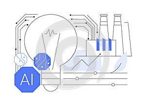 AI-Analyzed Energy Consumption abstract concept vector illustration.