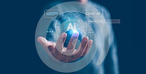 Ai, artificial integration technology concept. Chat with AI robot.