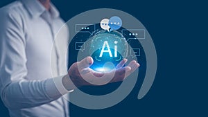 Ai, artificial integration technology concept. Chat with AI robot.