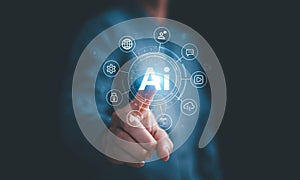 Ai, artificial integration technology concept. Chat with AI robot.