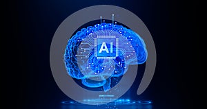 AI - Artificial Intelligence. Big Data and Deep Machine learning Concept. Business Internet Technology