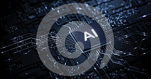 AI - Artificial Intelligence. Big Data and Deep Machine learning Concept. Business Internet Technology