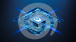 AI - Artificial Intelligence. Big Data and Deep Machine learning Concept. Business Internet Technology